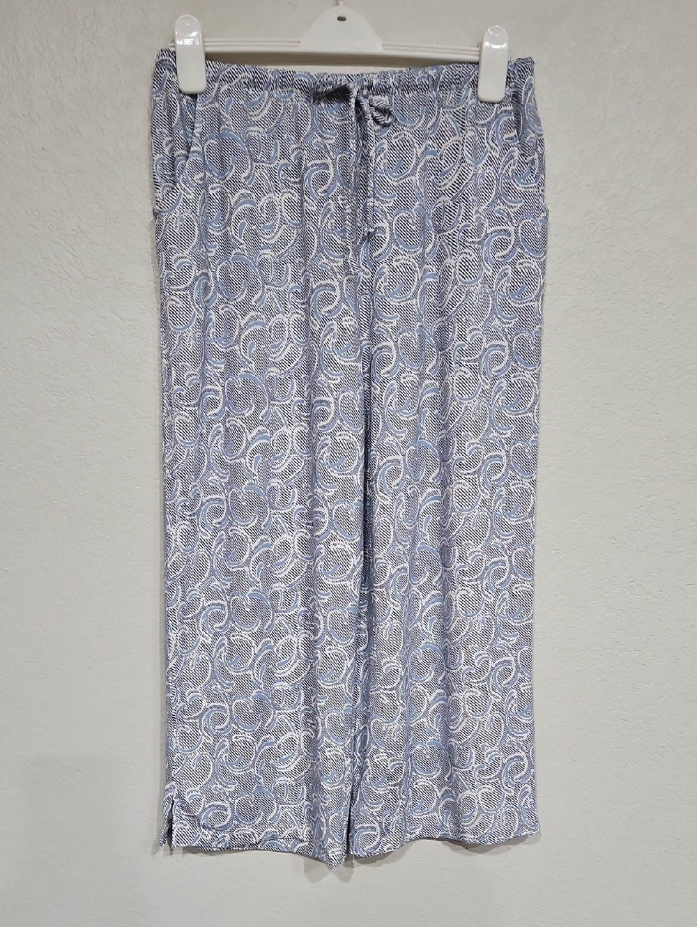 Nottibianche | Women's Lightweight Blue Patterned Loungewear Pajama Pants Sz M